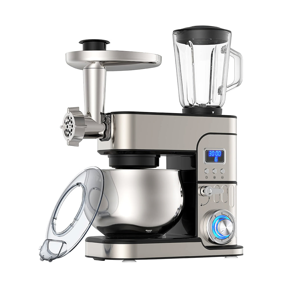 6-in-1 Stand Mixer 6.5QT, LCD Display Kitchen Mixer with Meat Grinder