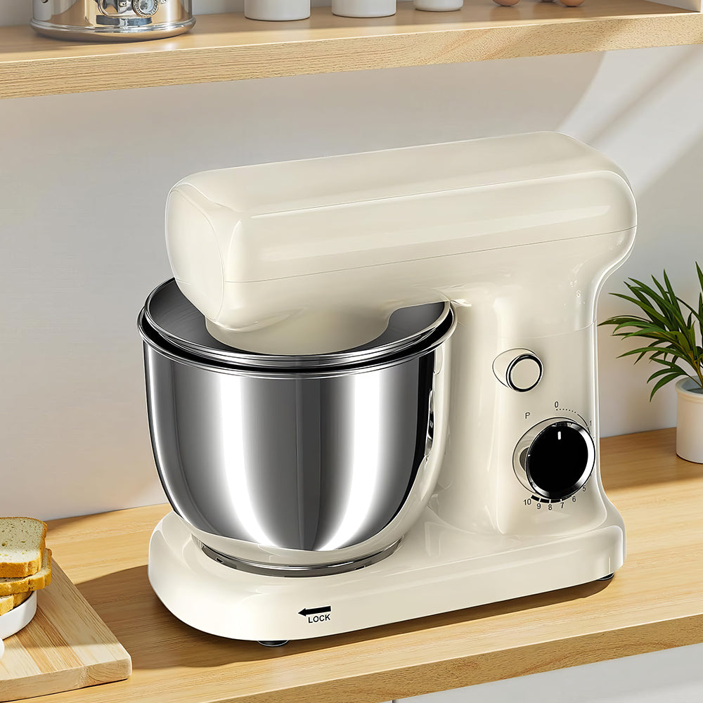 Dual Bowl Stand Mixer 300W, 10-Speed Electric Kitchen Food Mixer