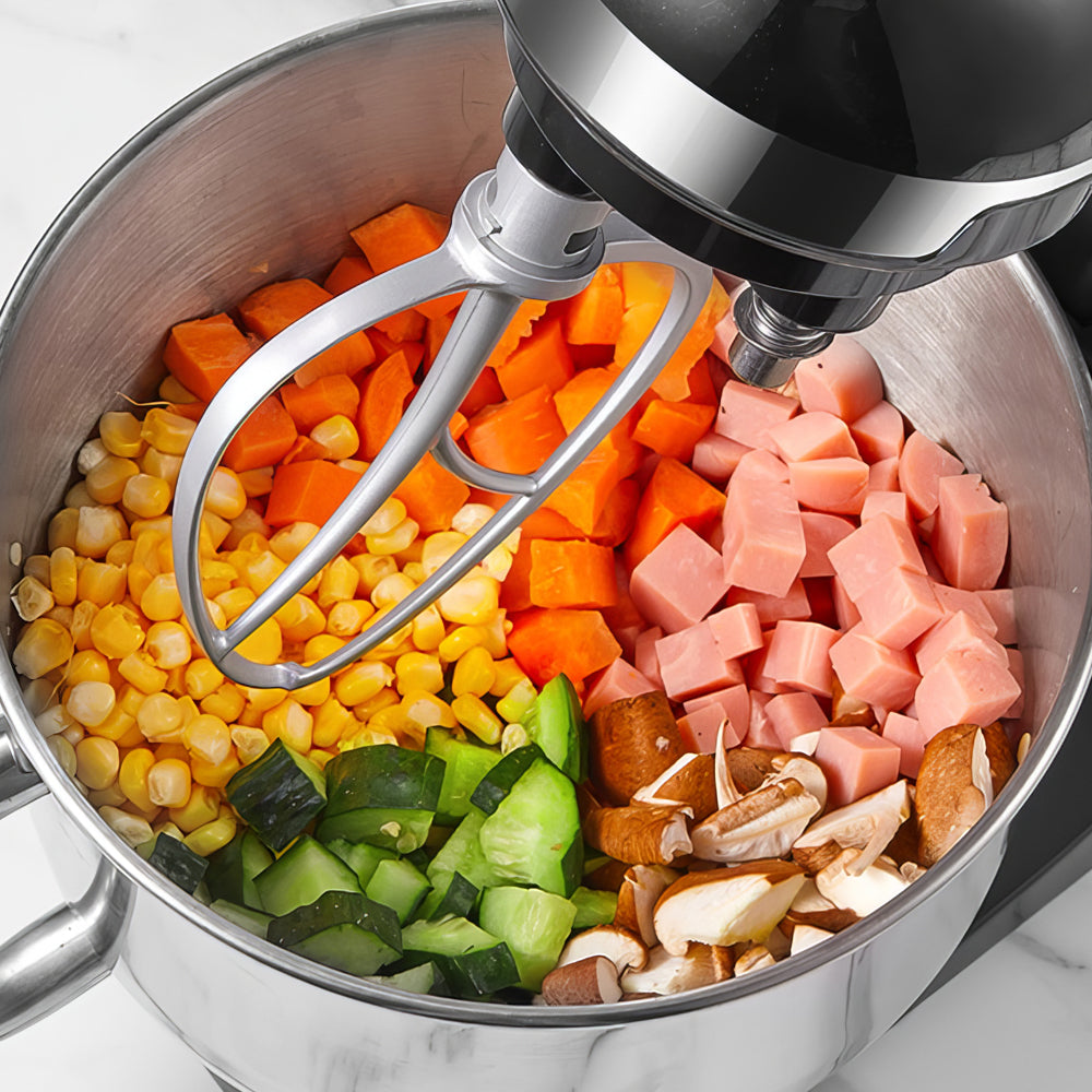 6-Speed Stand Mixer with Double Dough Hooks, 5.5Qt Tilt-Head Bowl