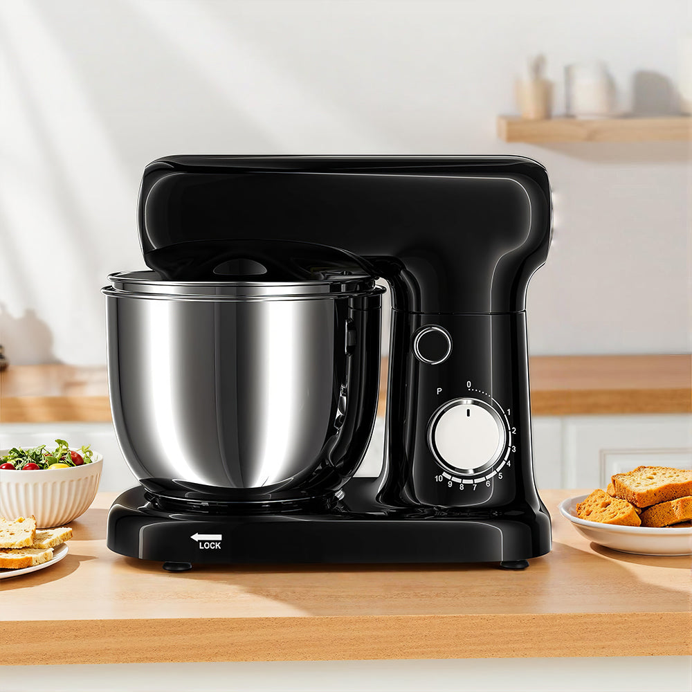 Dual Bowl Stand Mixer 300W, 10-Speed Electric Kitchen Food Mixer