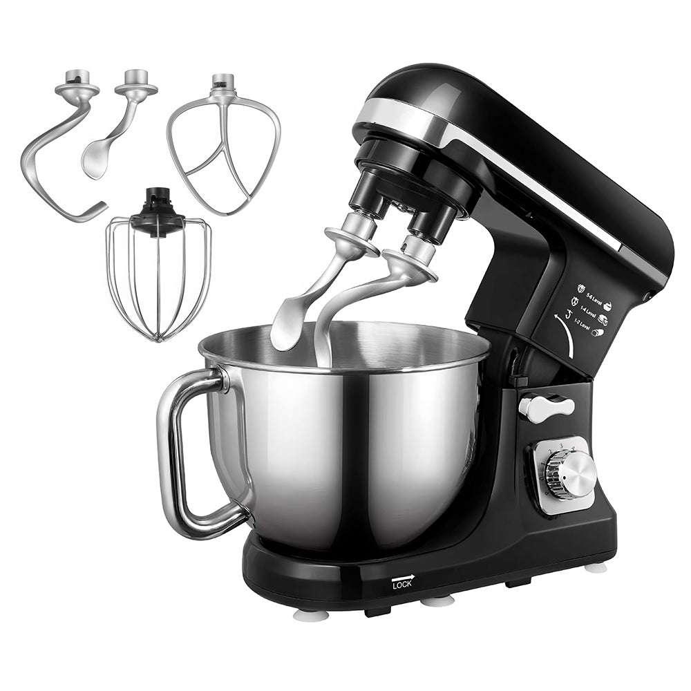 6-Speed Stand Mixer with Double Dough Hooks, 5.5Qt Tilt-Head Bowl