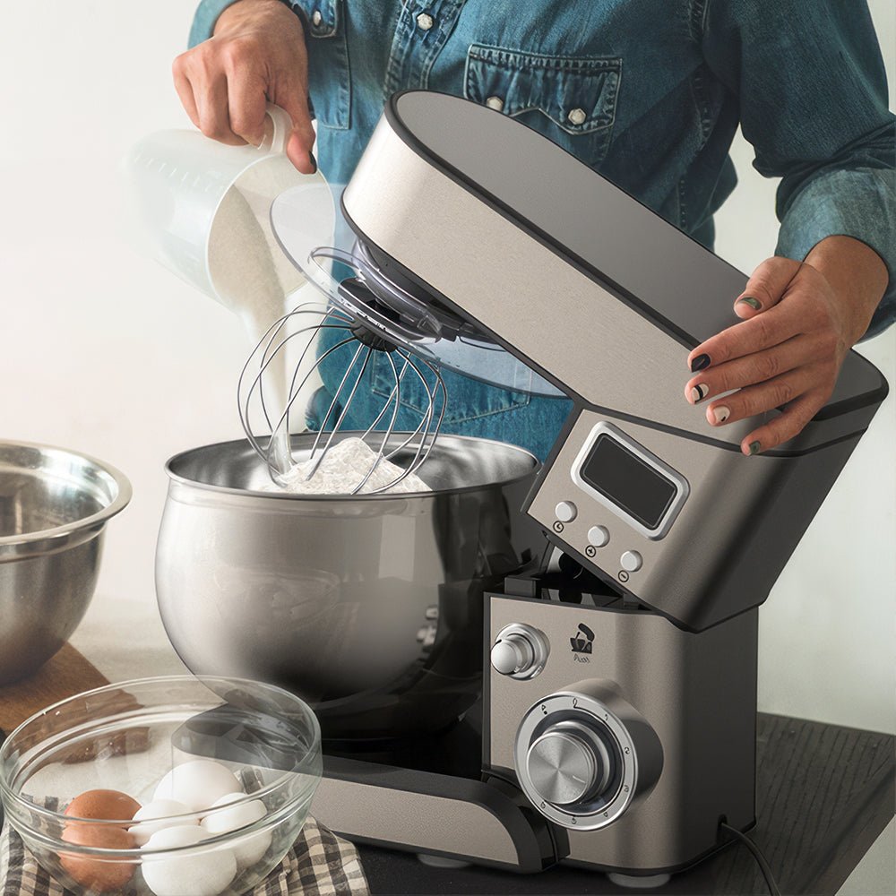 6-in-1 Stand Mixer 6.5QT, LCD Display Kitchen Mixer with Meat Grinder