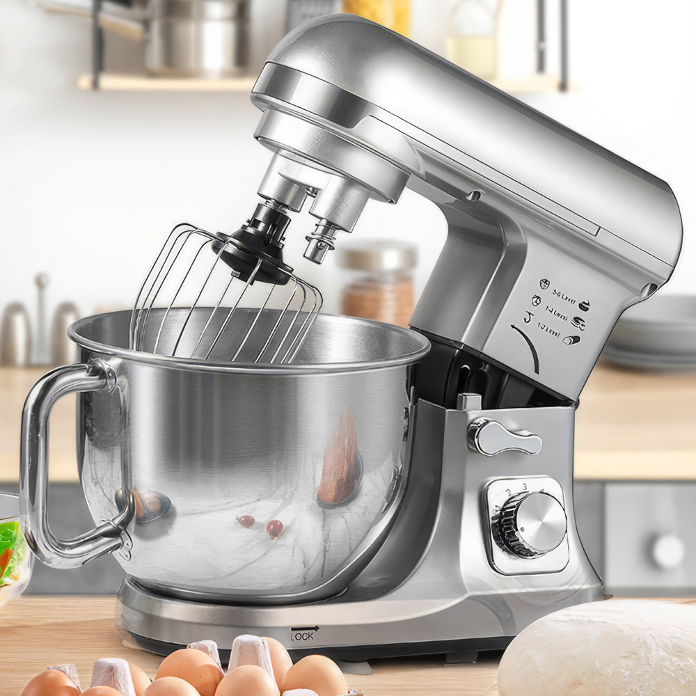 6-Speed Stand Mixer with Double Dough Hooks, 5.5Qt Tilt-Head Bowl