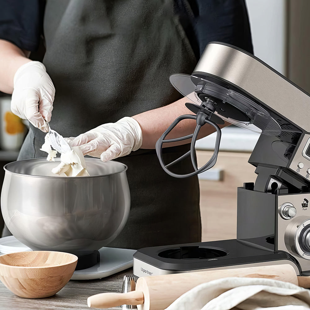 6-in-1 Stand Mixer 6.5QT, LCD Display Kitchen Mixer with Meat Grinder