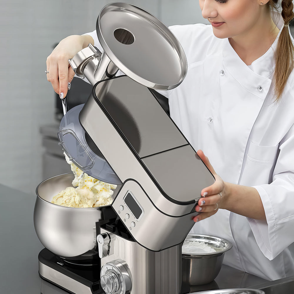6-in-1 Stand Mixer 6.5QT, LCD Display Kitchen Mixer with Meat Grinder