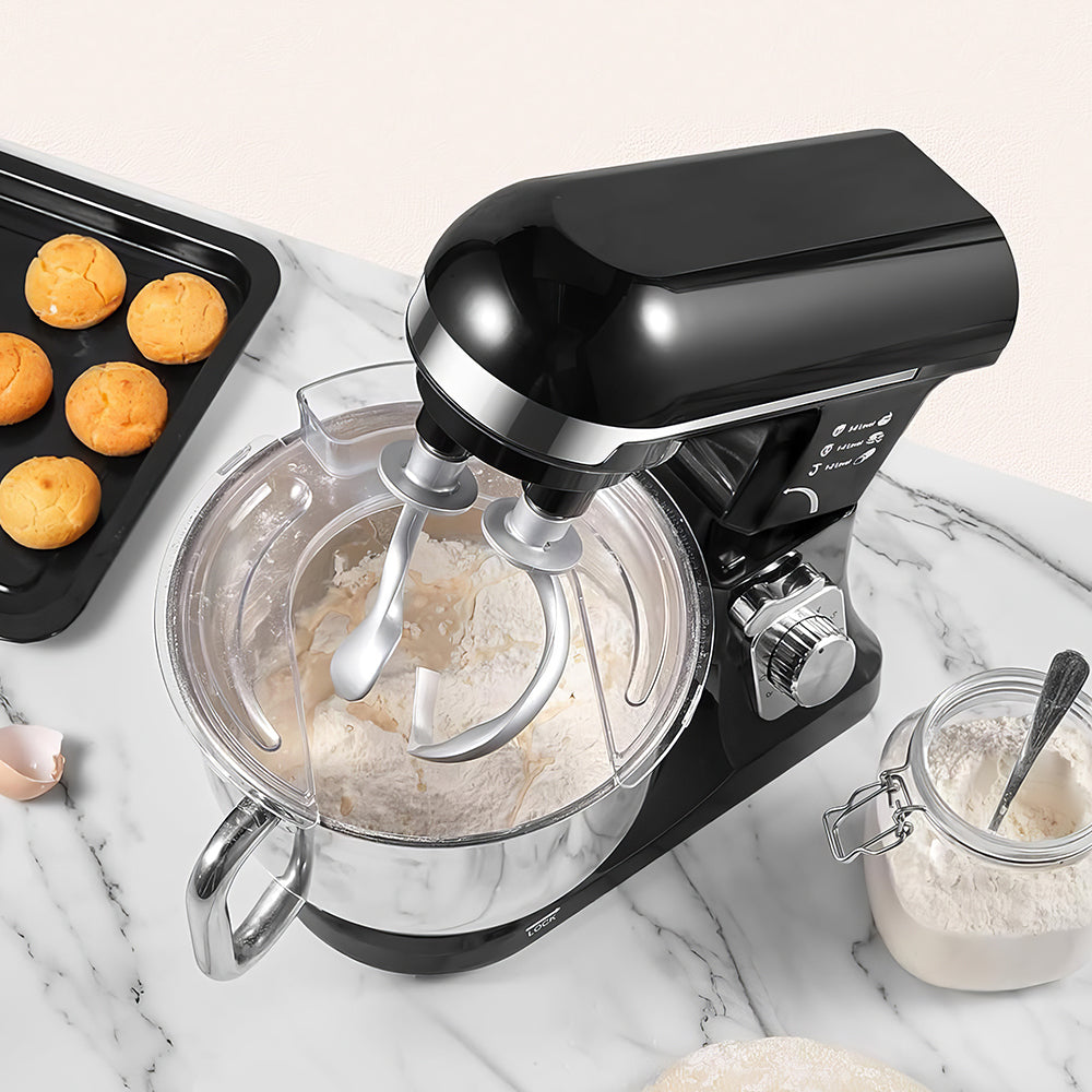 6-Speed Stand Mixer with Double Dough Hooks, 5.5Qt Tilt-Head Bowl