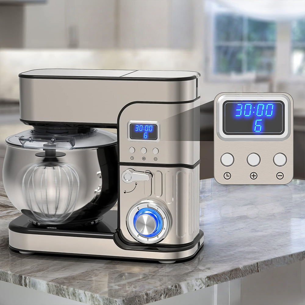 6-in-1 Stand Mixer 6.5QT, LCD Display Kitchen Mixer with Meat Grinder